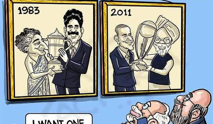 Trending Cartoon: Modi dials captain Kohli for cup - ManaTelugu